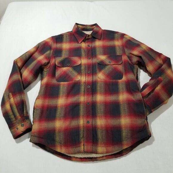 Grizzly Mountain Shirt Mens Medium Plaid Flannel Thermal Lined Jacket Snap Up - Picture 10 of 10